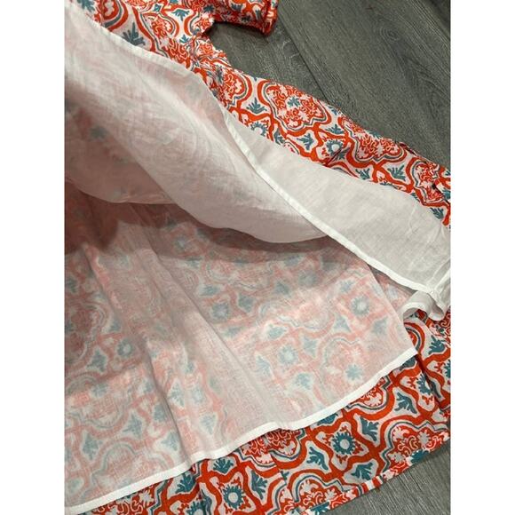 Anthropologie Ro's Garden Vibeka Mini v neck Dress Light Red Small A004476 - Picture 9 of 11